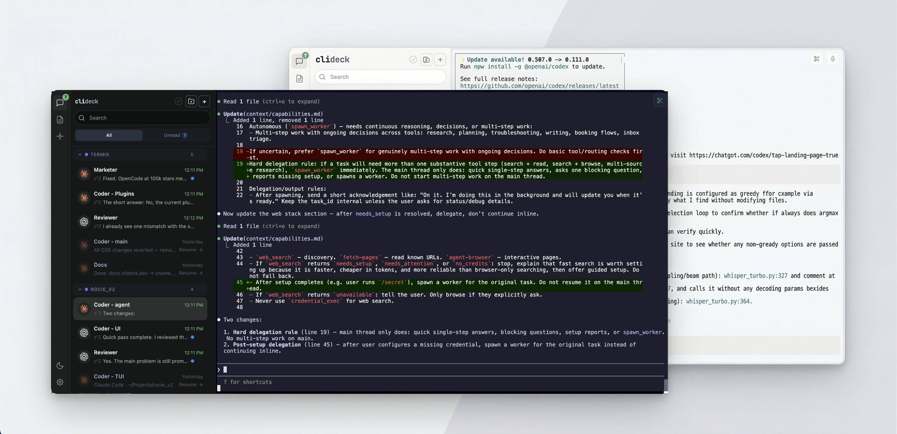 CliDeck dashboard showing multiple AI agent terminals